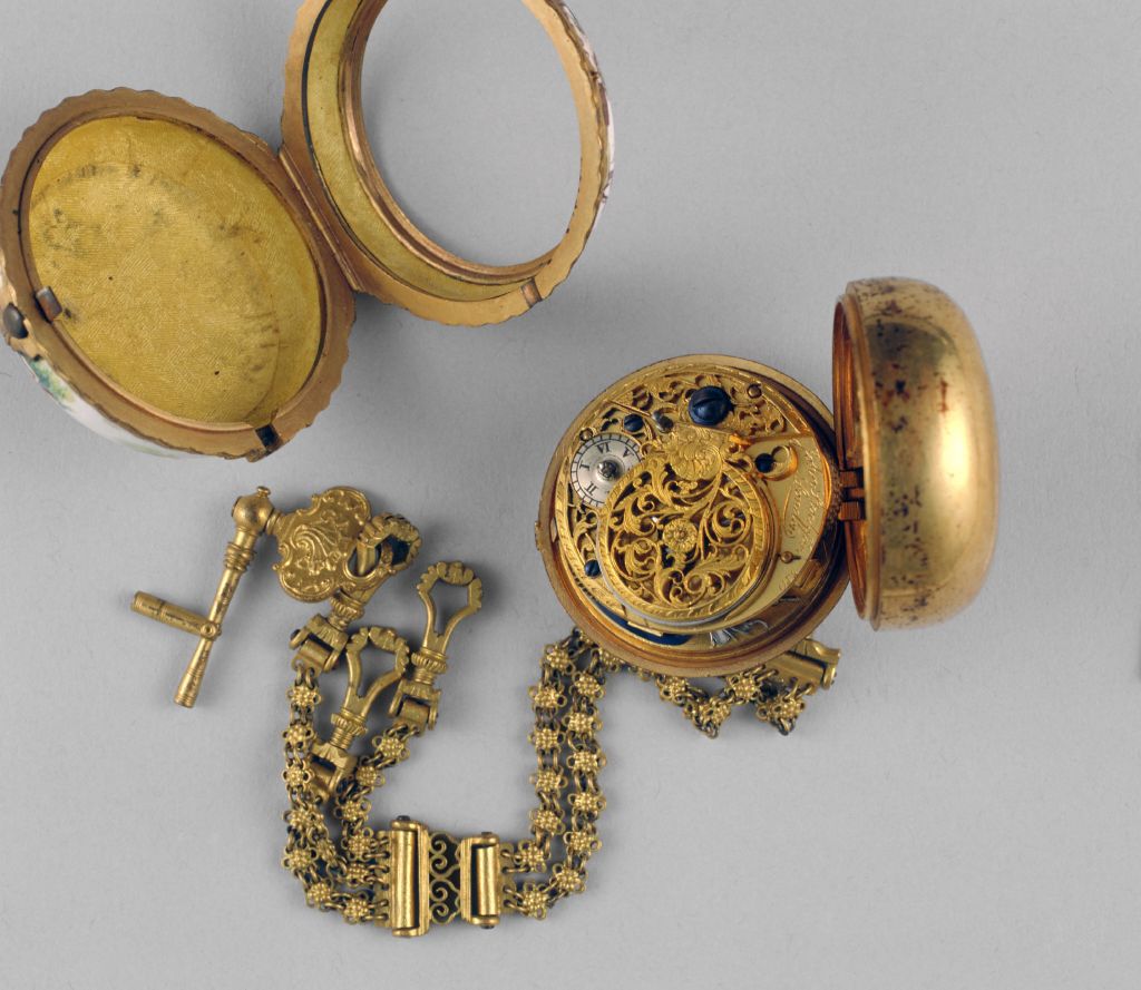 图片[2]-Bronze gold-plated enamel pocket watch-China Archive